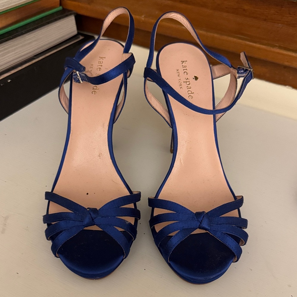 Kate Spade Blue Satin Heels